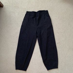 Eileen Fisher Charcoal Wool Flannel Lantern Pants